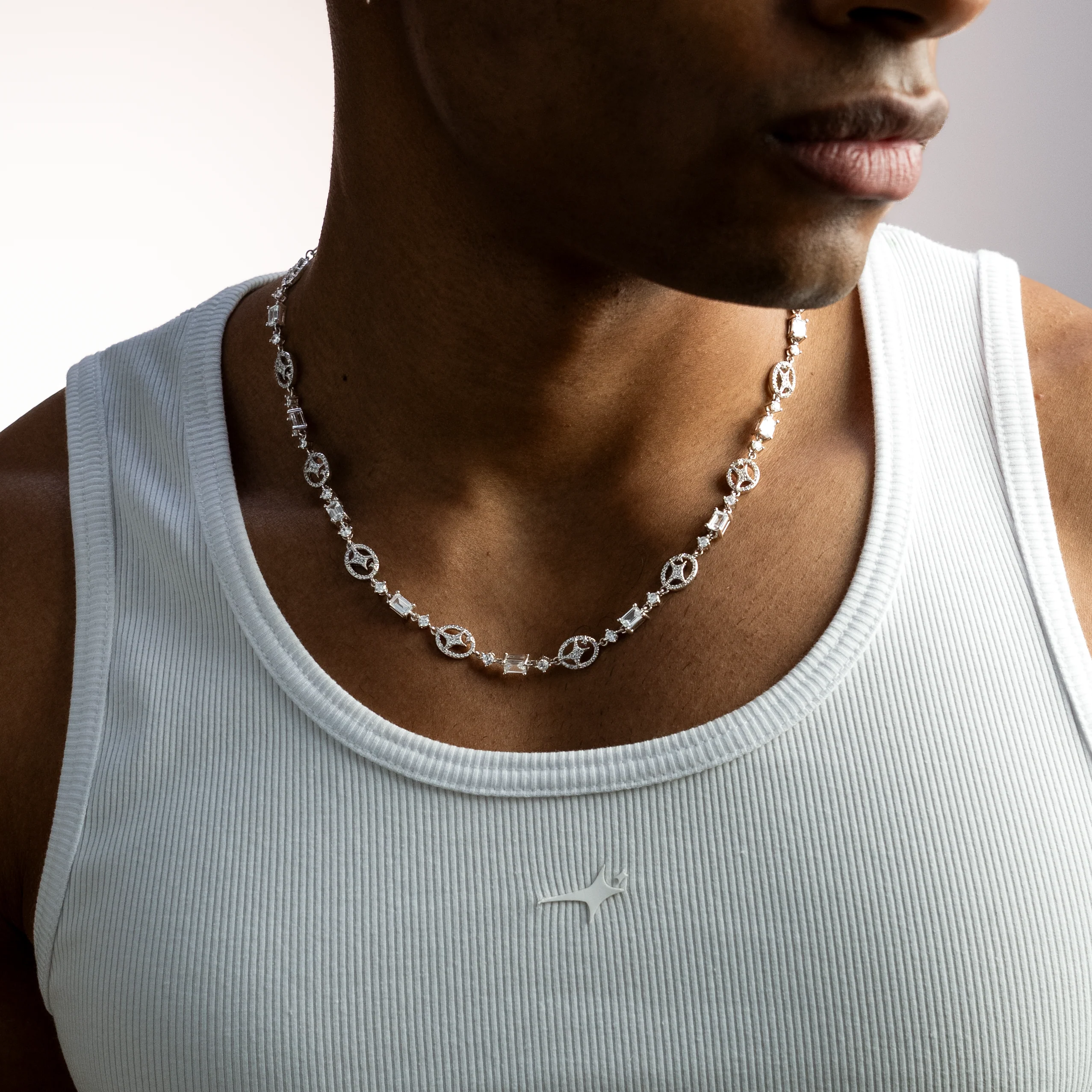 Chaîne Iced signature argentée - Image 3